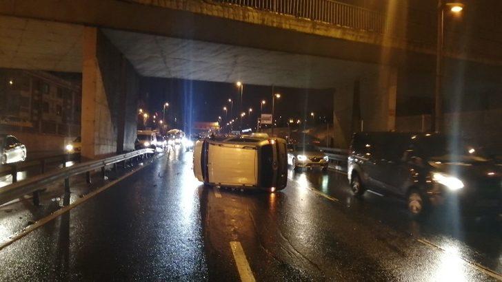 Alkollü sürücünün aracı Haliç Köprüsü’nde takla attı G2