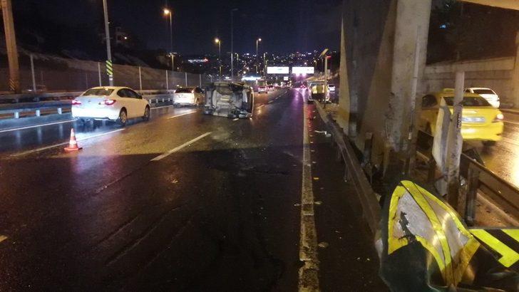 Alkollü sürücünün aracı Haliç Köprüsü’nde takla attı G4