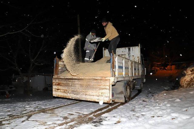 Alaşehir Belediyesinden kar mesaisi