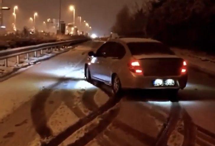 (Özel) Karda bile “drift” yapan sürücüler kamerada G3