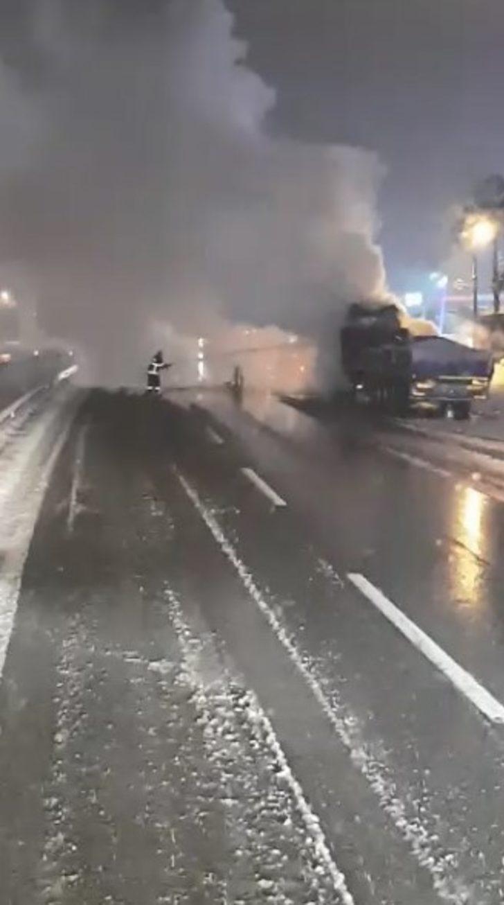 Tırın kupası alev alev yandı G2