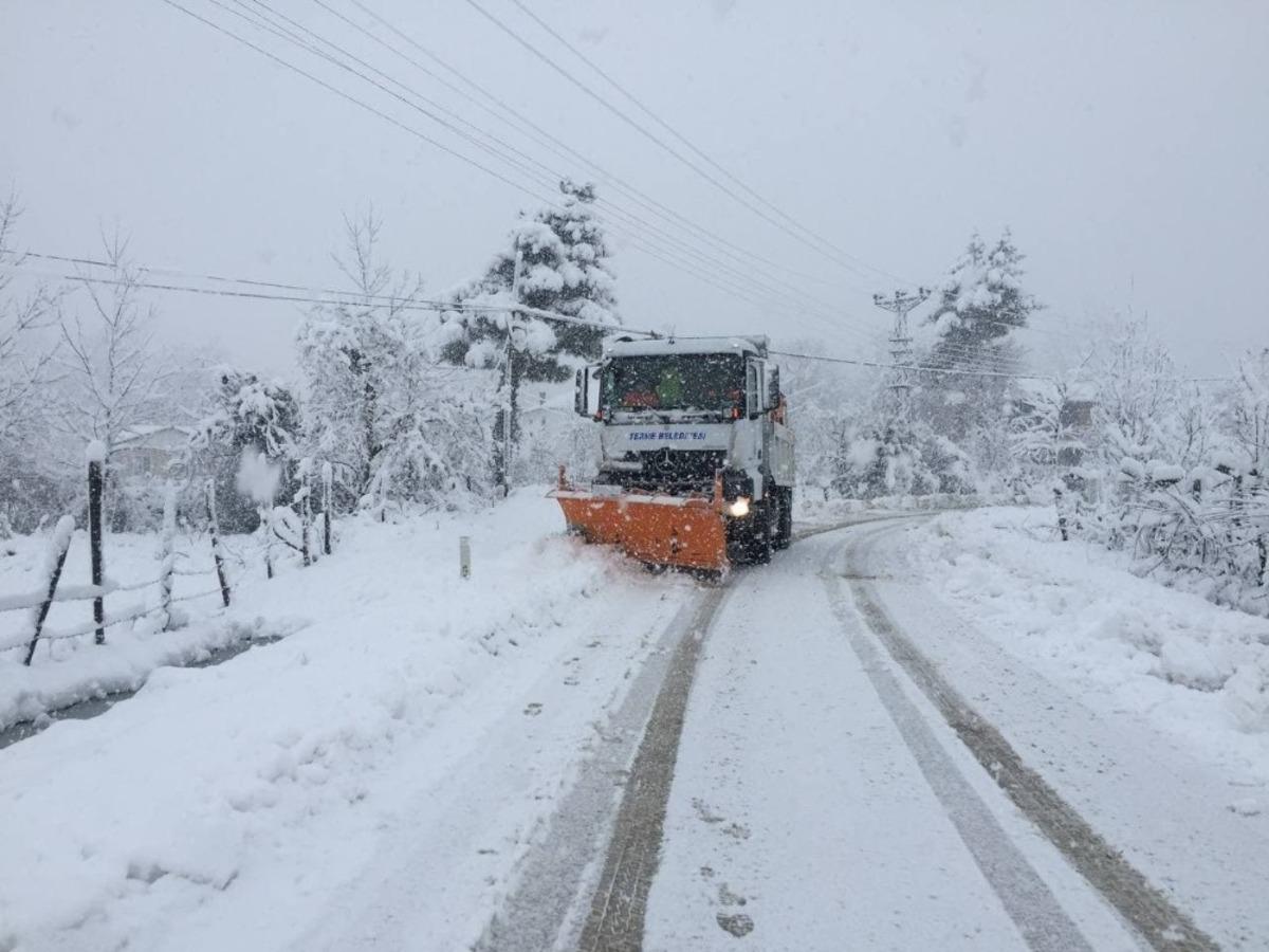 Terme&rsquo;de yoğun kar mesaisi