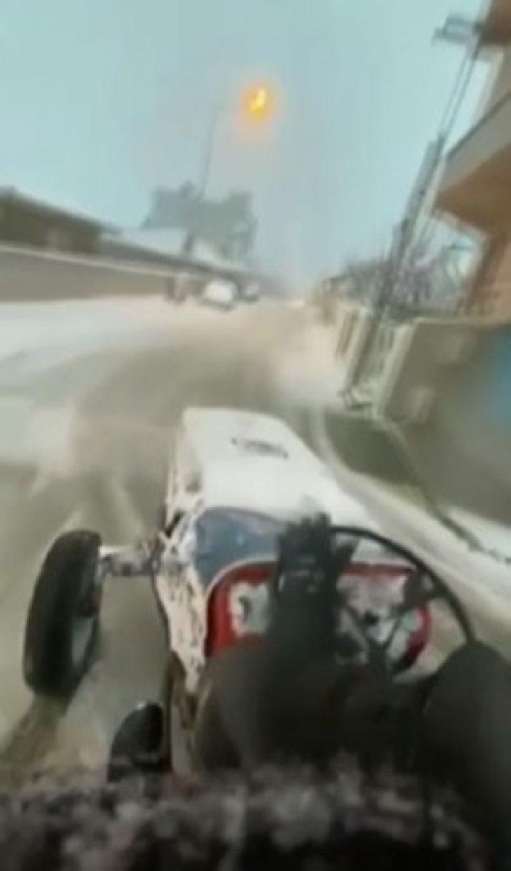 Bursa’da buz tutan yollardan sürücü manzaraları G2