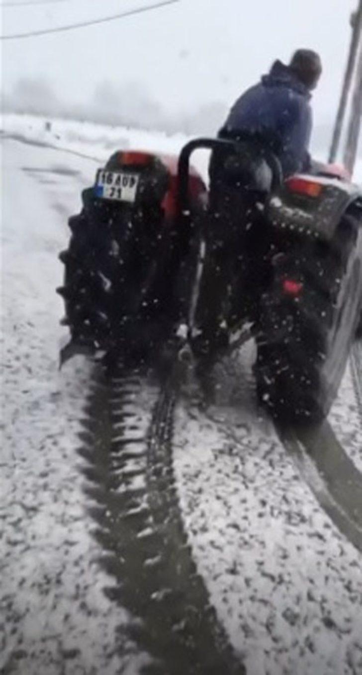 Bursa’da buz tutan yollardan sürücü manzaraları G3