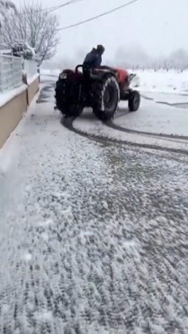 Bursa’da buz tutan yollardan sürücü manzaraları G4