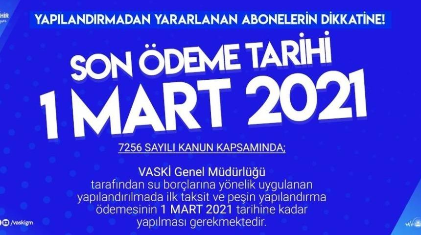 VASKİ&rsquo;den &lsquo;bor&ccedil; yapılandırması&rsquo; i&ccedil;in &ouml;nemli uyarı
