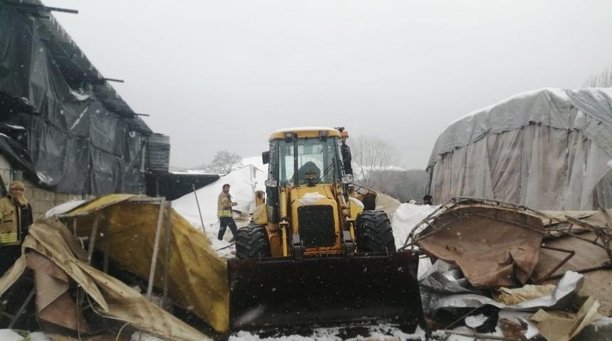 Çekmeköy’de ahırın çatısı çöktü: Çok sayıda hayvan mahsur kaldı
