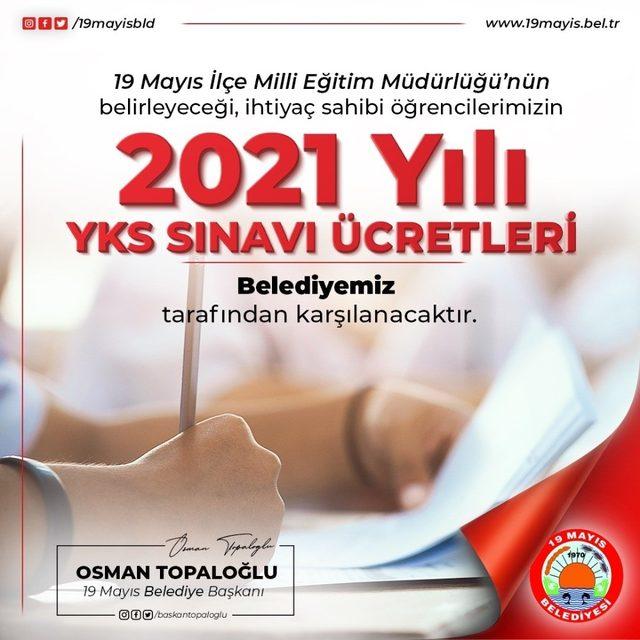 19 Mayıs Belediyesi ihtiyaç sahibi ailelerin çocuklarının YKS ücretini ödeyecek