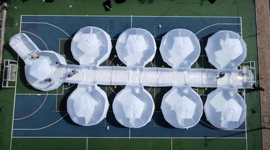 Hastanelerdeki koronavirüs yoğunluğuna 'şişirebilir' ünite!