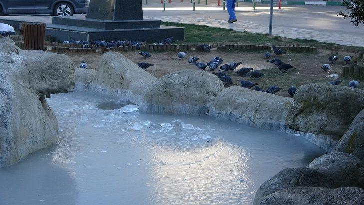 Kırklareli’nde süs havuzları dondu G5