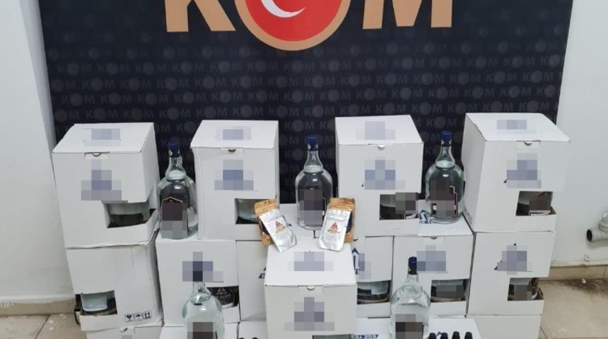 Tekirdağ’da market operasyonunda 172 litre kaçak içki bulundu