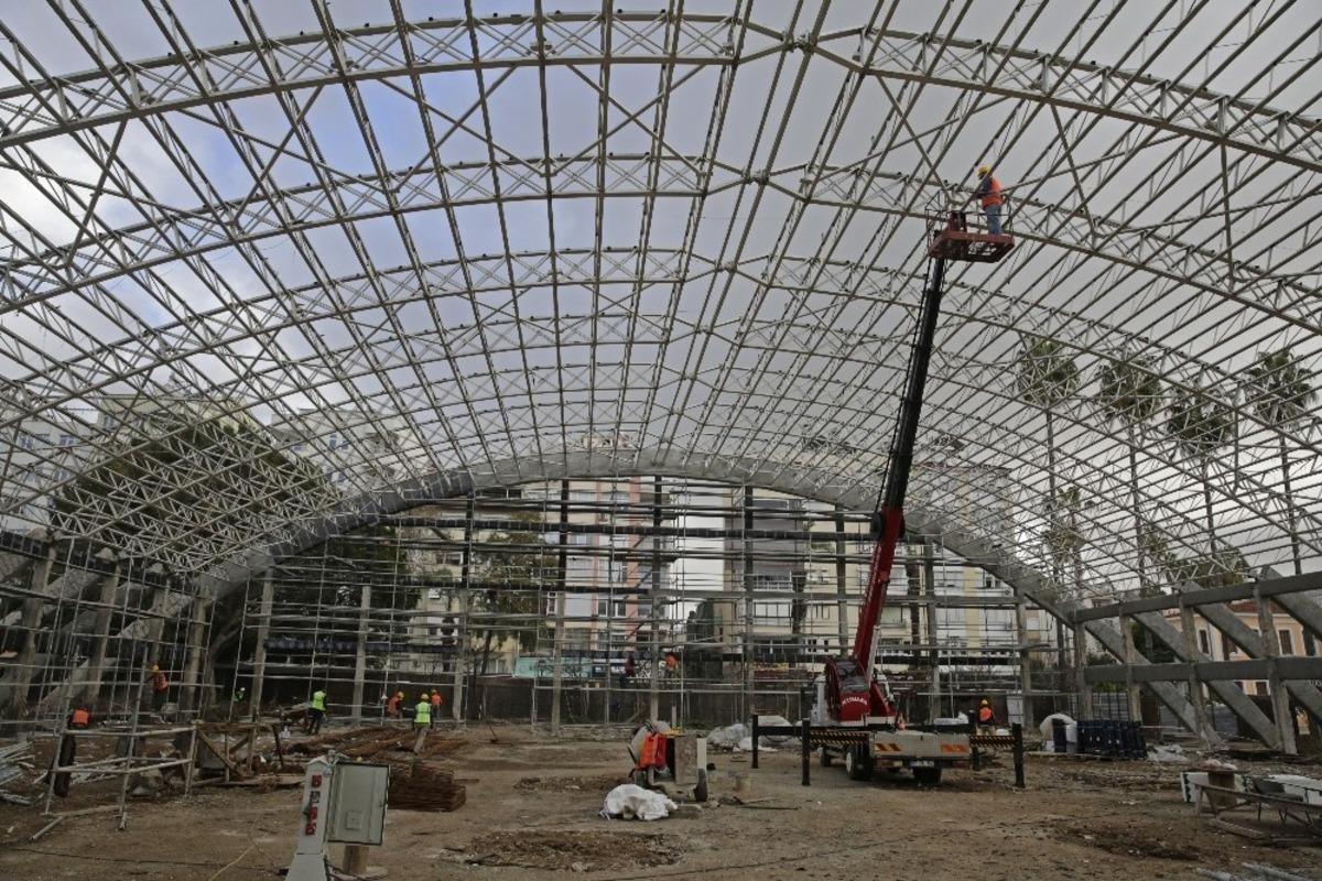 Atat&uuml;rk Kapalı Spor Salonu&rsquo;nda yapı g&uuml;&ccedil;lendirme &ccedil;alışması