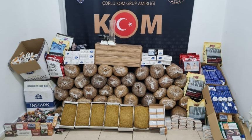 Tekirdağ&rsquo;da t&uuml;t&uuml;n operasyonu: 9 g&ouml;zaltı