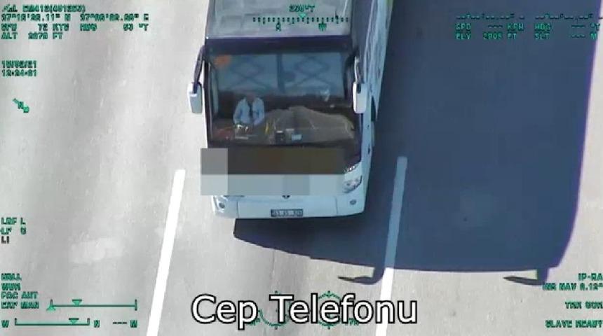 Helikopterle denetlenen sürücülere ceza yağdı