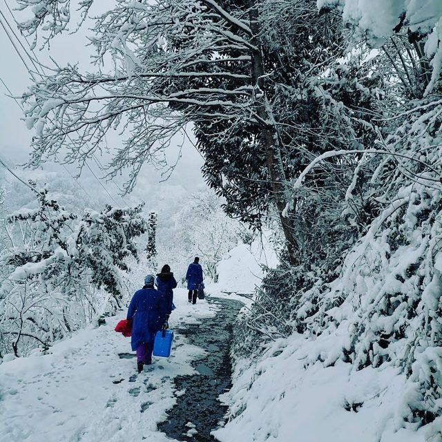 Trabzon'da zorlu kış şartlarına rağmen aşı çalışmaları aralıksız sürüyor