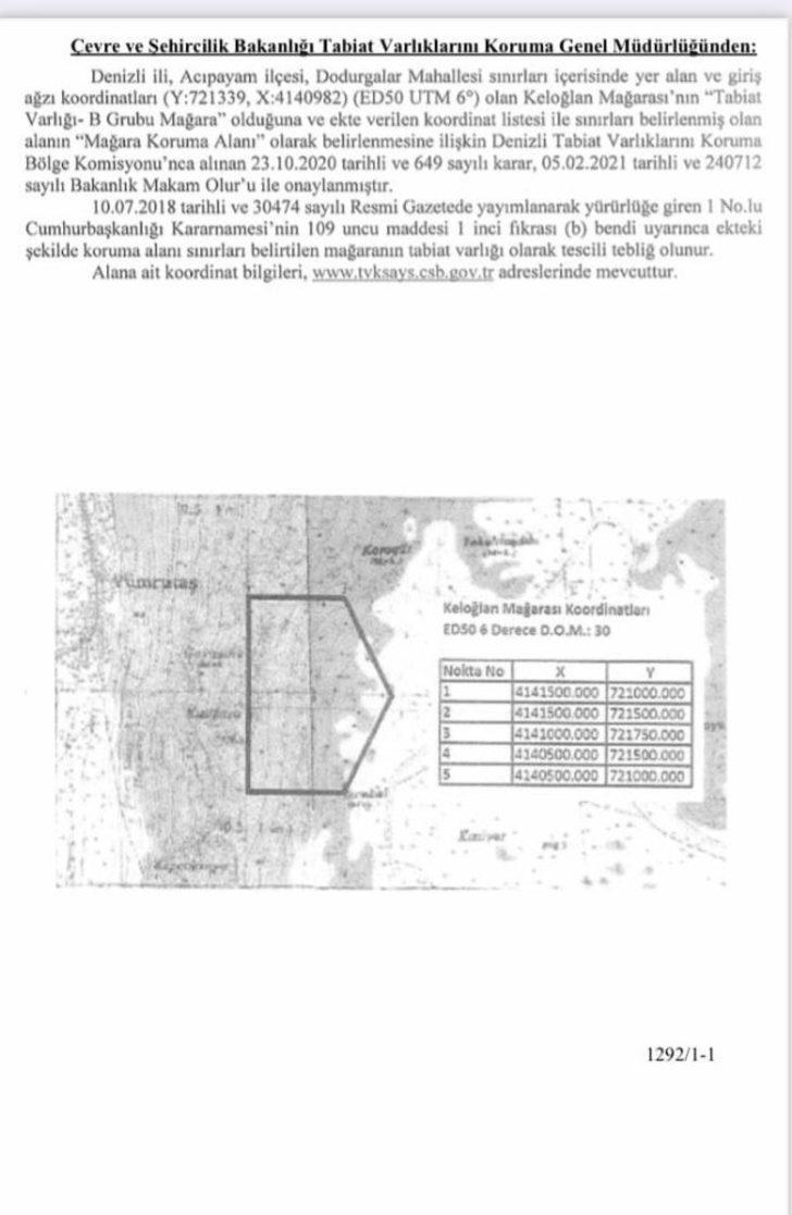 Keloğlan Mağarası, koruma altına alındı G4