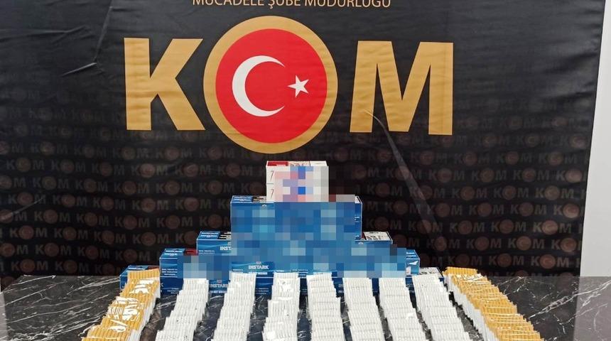 Kütahya’da iş yerinde 7 bin 40 adet kaçak makaron ele geçirildi
