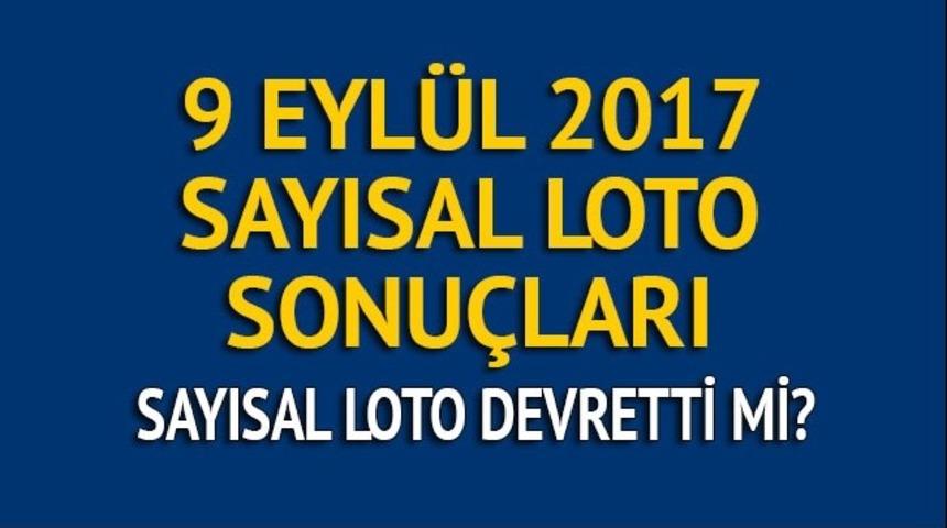 Sayısal Loto sonu&ccedil;ları 9 Eyl&uuml;l 2017 - MPİ Sayısal Loto 1087. hafta sonucu ve sayıları