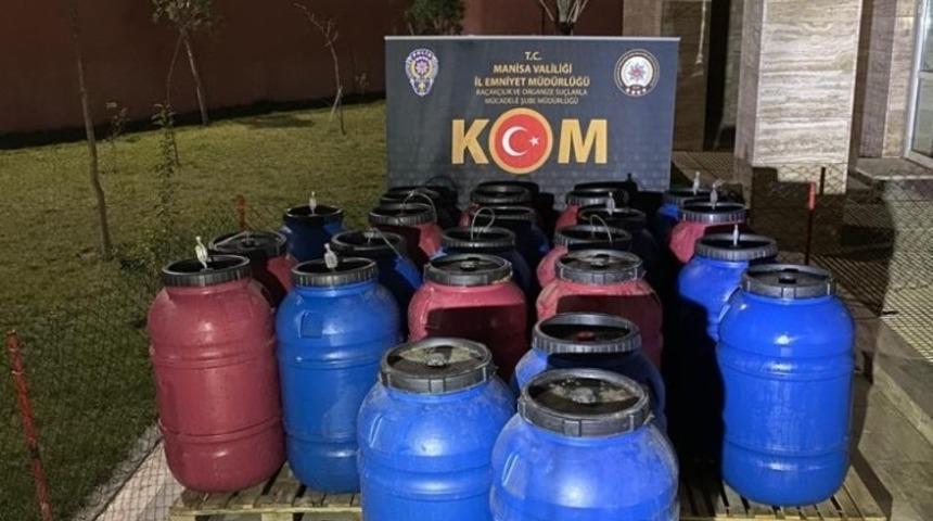 Manisa’da 3 ton sahte içki ele geçirildi