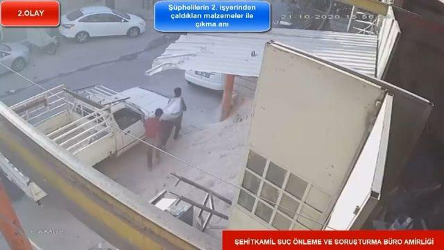 İş yerlerinden hırsızlık anları güvenlik kamerasında 1