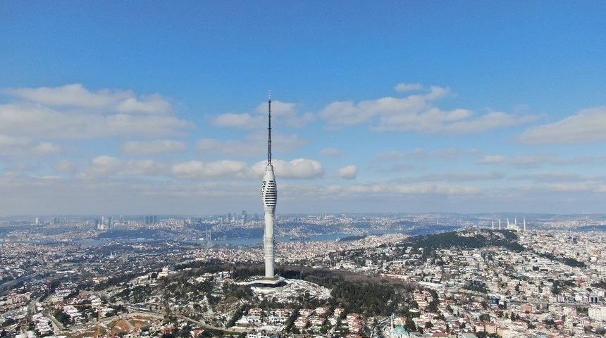 Çamlıca Kulesi’nin son hali havadan görüntülendi