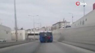 Ankara'da korkutan manzara! Gençlerin tehlikeli oyunu kamerada