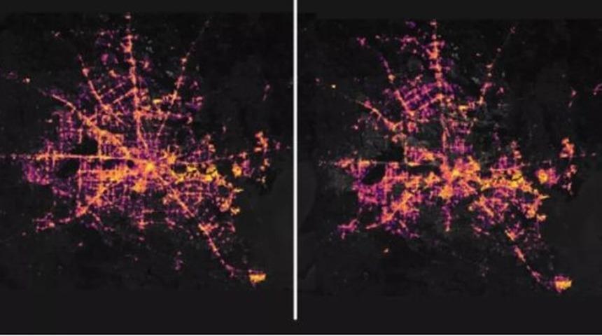 Milyonlarca kişiyi etkileyen kesinti yörüngeden görüntülendi