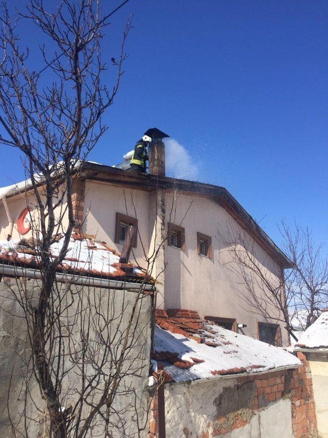 Amasya’da baca yangını korkuttu