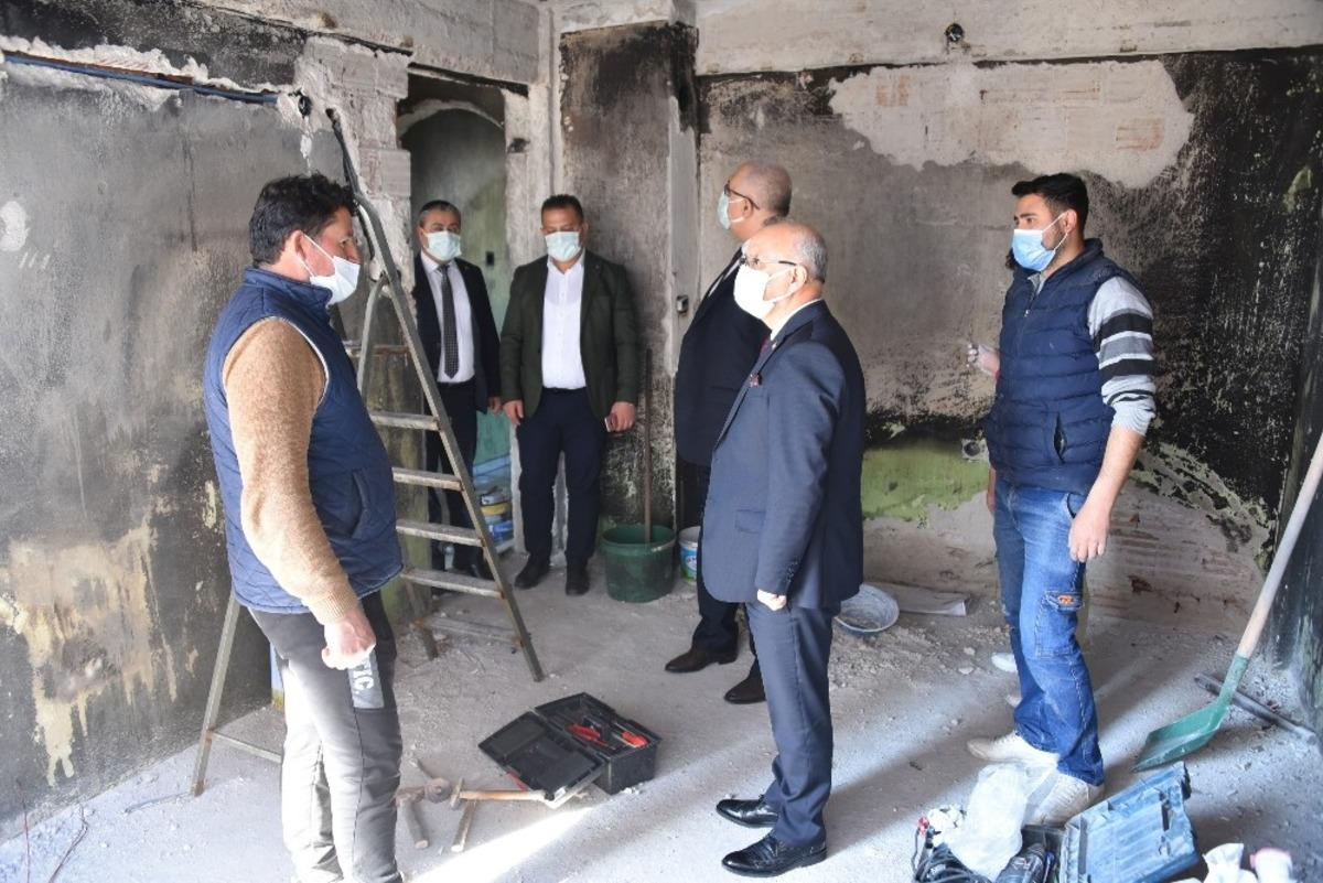 Başkan Kayda&rsquo;dan evi yanan aileye ziyaret