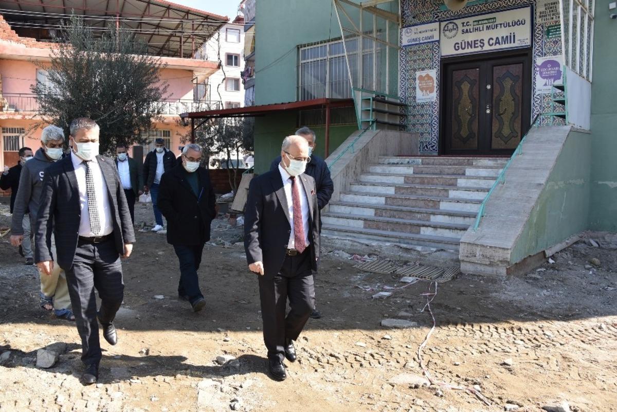 G&uuml;neş Camisinde &ccedil;evre d&uuml;zenlemesi başladı