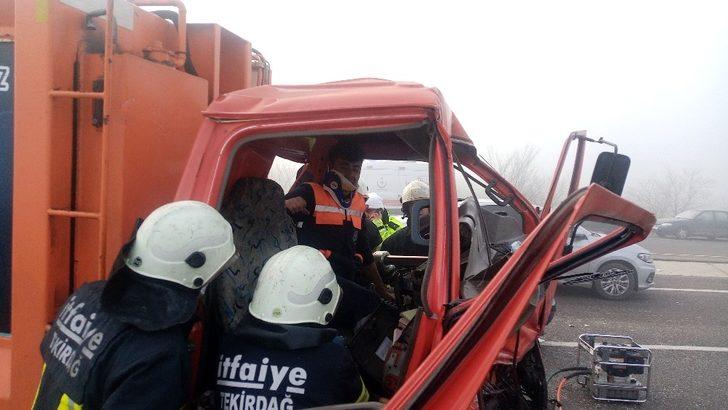 Tekirdağ’da 11 araç birbirine girdi: Sıkıştığı çöp kamyonunda “Canım çok acıyor, çıkarın beni bu kamyondan" diye bağırdı G2