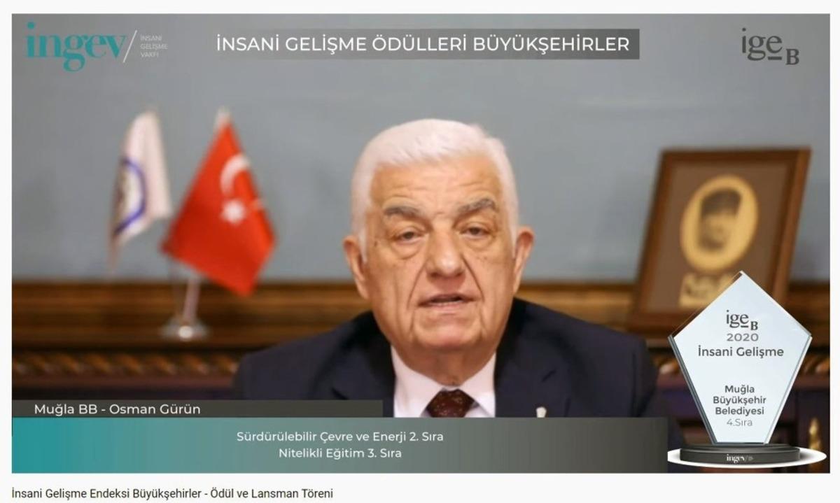 Muğla B&uuml;y&uuml;kşehir&rsquo;e İnsani Gelişme &ouml;d&uuml;l&uuml;
