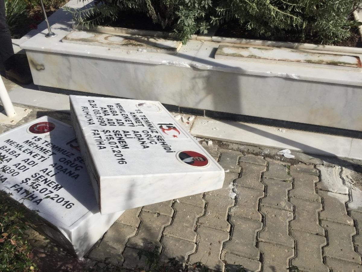 15 Temmuz şehidi ikiz polislerin mezarını tahrip eden 5 zanlı yakalandı