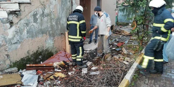 Gaz, yıkım yapılacak evde yangına sebep oldu G4