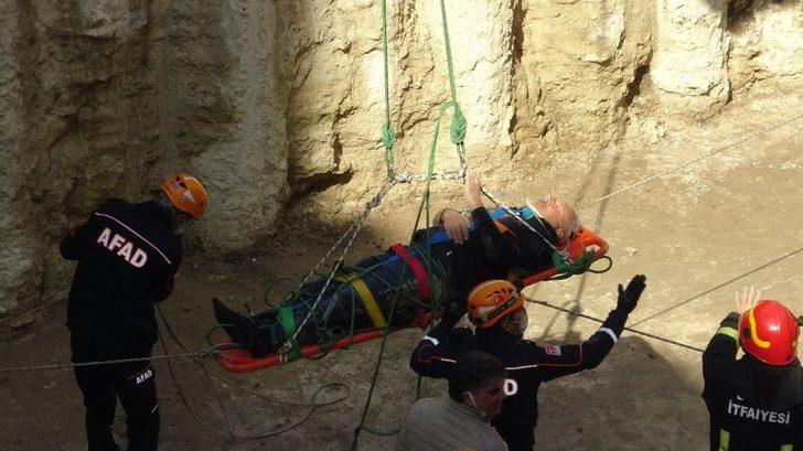 7 metreden betona çakıldı G1