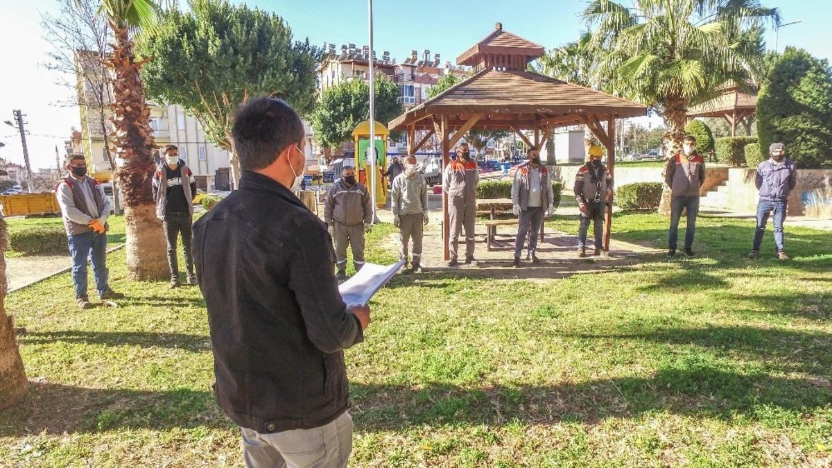 Belediye &ccedil;alışanları g&uuml;ne g&uuml;venle başlıyor