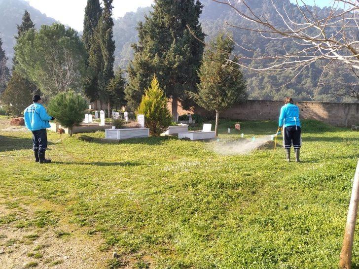 Mezarlıklarda temizlik ve ilaçlama çalışmaları başladı G1