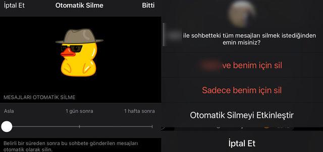 Telegram otomatik mesaj silme