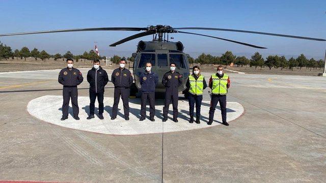 Jandarmadan helikopter destekli trafik denetimi