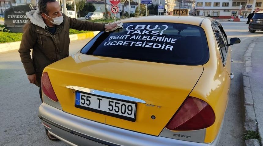 Şehit ailelerine ücretsiz taksi