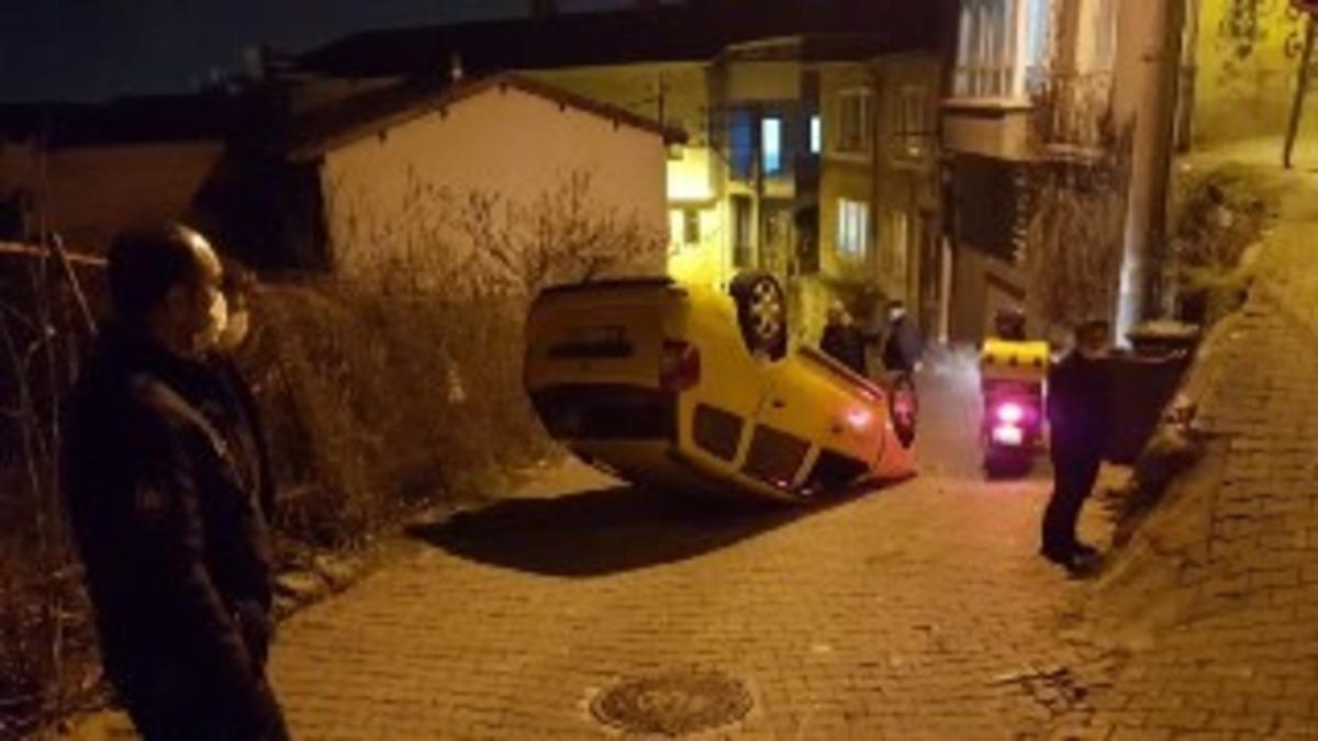 Takla atan taksiden burnu bile kanamadan &ccedil;ıktı