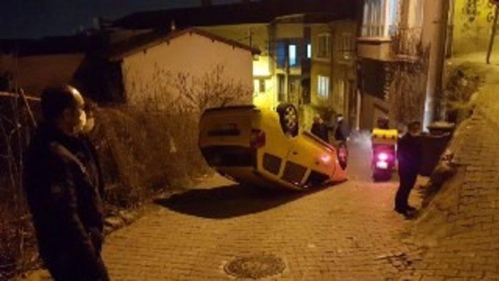 Takla atan taksiden burnu bile kanamadan çıktı G1