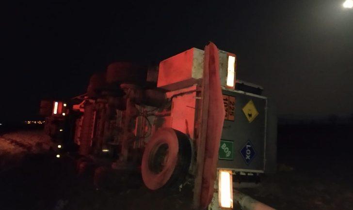 Kırkağaç’ta tanker devrildi: 1 yaralı G3