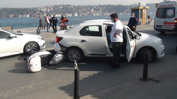 (Özel) Sarıyer’de feci kaza: Motosikletli otomobilin altına girdi G3