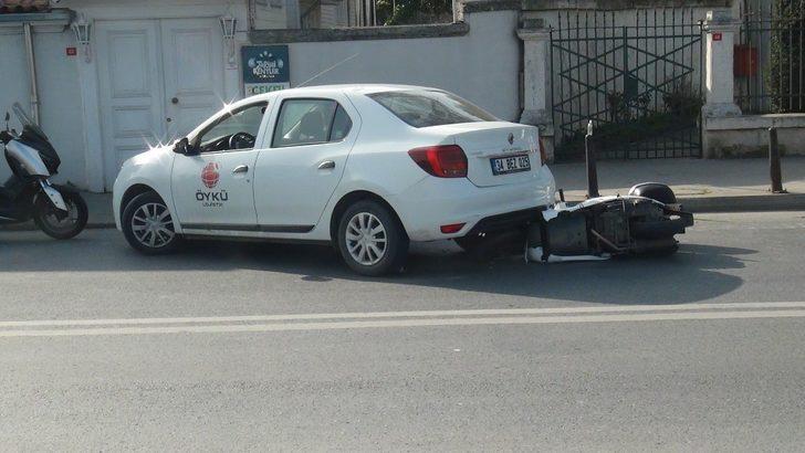 (Özel) Sarıyer’de feci kaza: Motosikletli otomobilin altına girdi G5