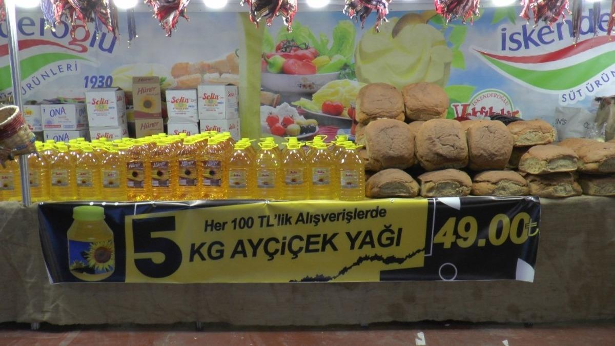 Y&ouml;resel &Uuml;r&uuml;nler Fuarında Ay&ccedil;i&ccedil;ek yağı 49 TL
