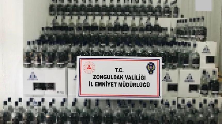 Zonguldak&rsquo;ta bin 150 litre etil alkol ele ge&ccedil;irildi