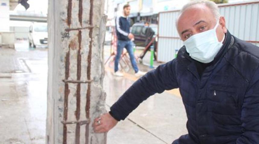 Rize'deki kentsel dönüşümde şoke eden görüntü: Taşıyıcı kolonları kaldırmışlar