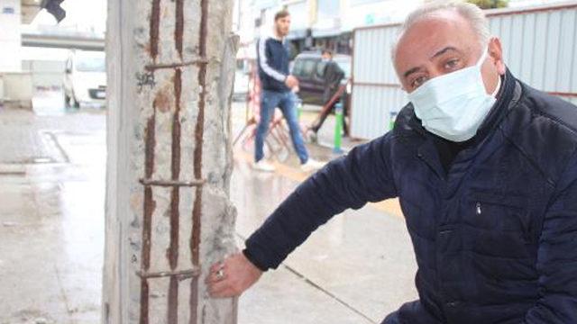 Rize'deki kentsel dönüşümde şoke eden görüntü: Taşıyıcı kolonları kaldırmışlar