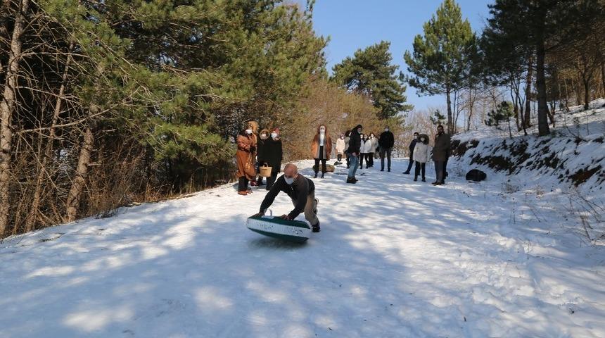 Narven Termal &ccedil;alışanlarının kayak keyfi